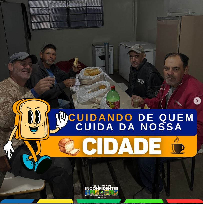 Prefeitura de Inconfidentes garante café da manhã diário para servidores do pátio municipal