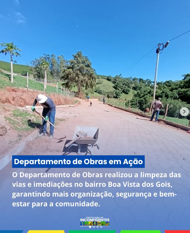 Departamento de Obras realiza limpeza no Bairro Boa Vista dos Gois