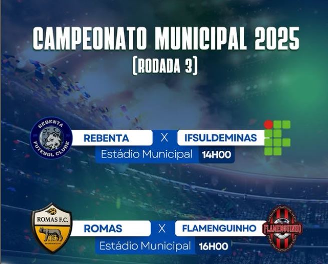 Terceira rodada do Campeonato Municipal 2025 agita o domingo em Inconfidentes