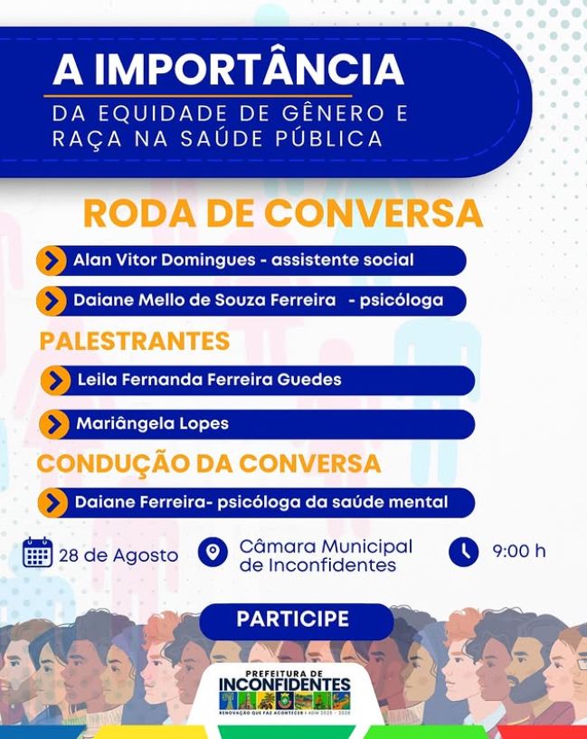 Palestra sobre Equidade de Gênero e Raça na Saúde será realizada na Câmara Municipal
